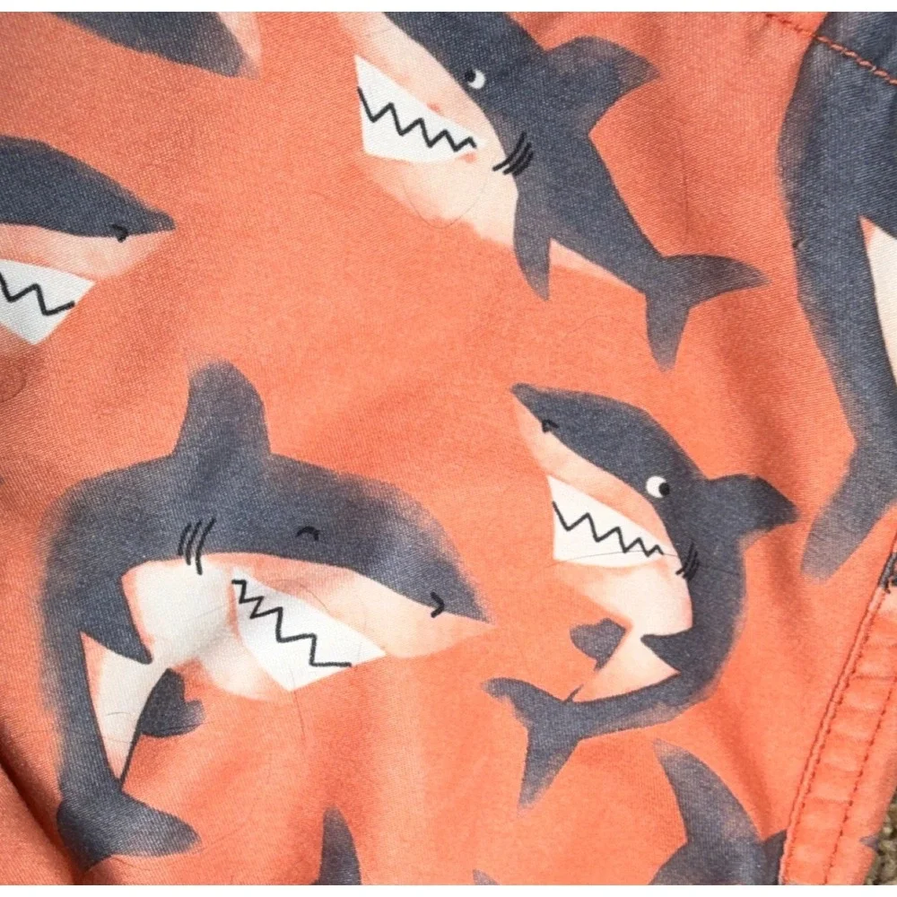 Just One You Orange Shark Pattern Swim Bottoms (Trunks) 18 Months & Sunglasses